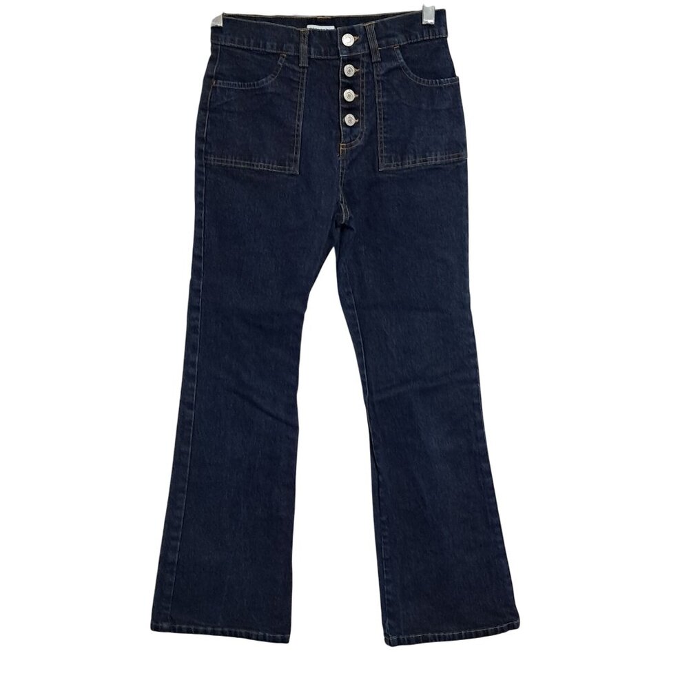 Gap High Rise Stretch Flared‎ Jeans Girls Size 12 Dark Wash Cotton/Spandex Y2K